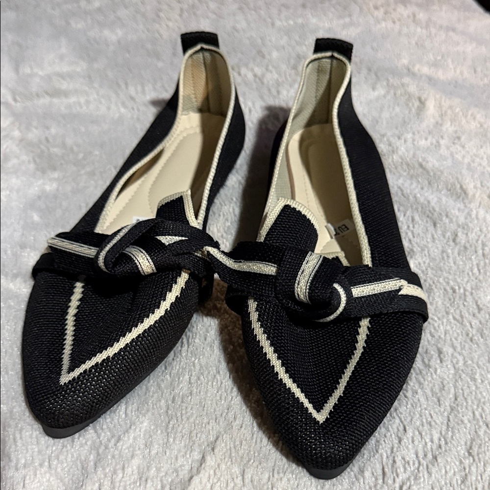 SHEIN Black and Cream Loafers